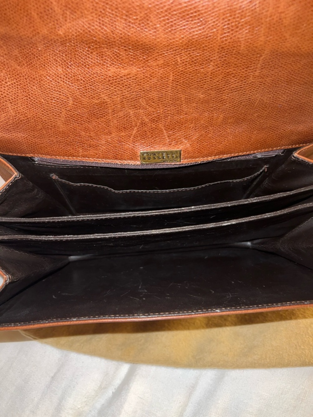 Fratelli Rossetti Cognac Brown Leather vintage Shoulder Bag - Picture 7 of 8